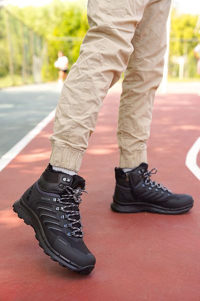 Riccon Czarne Czarne Unisex 3D Gumowe Buty Trekkingowe 00128055