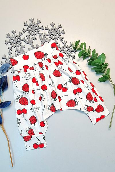 Angoravi Baby Gift Retro 100% Cotton Shalwar Cherry Strawberry Patterned Royaleks