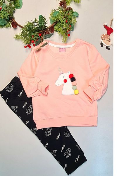 Angoravi Pink Children's Tracksuit Set with 2 Strings and Raised Gift Children's Clothing