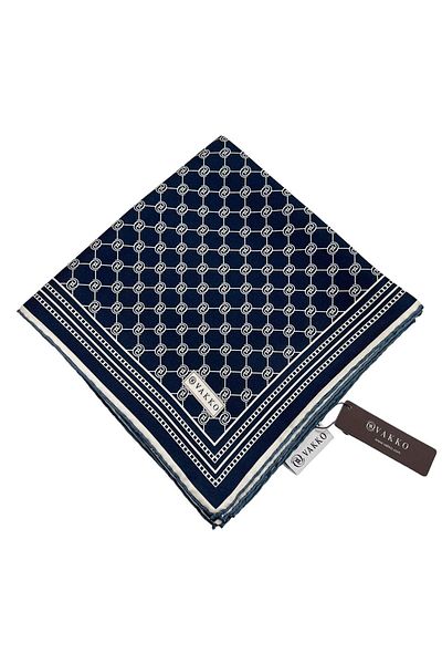 Vakko Twill Silk Scarf - Special Series - Σκούρο Μπλε