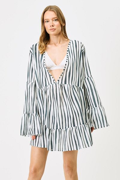 C&City Pareo 22329 Model Beach Dress - Blue/White