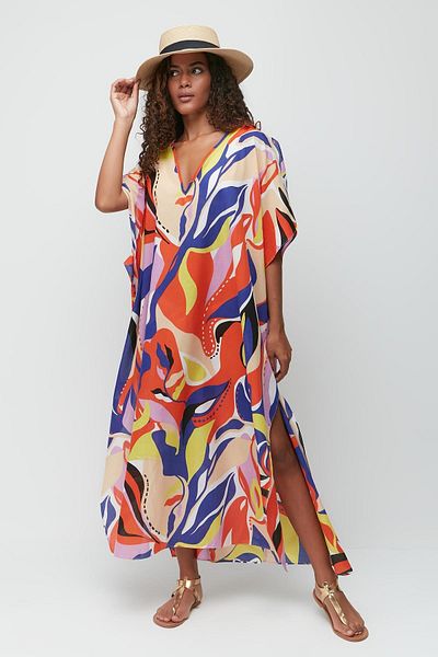 C&City Plus Size Pareo Beach Dress 22330 Rainbow