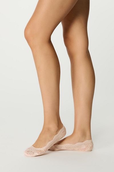 C&City Powder Color Lace Lacy Ballerina Socks