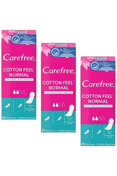 Carefree Cotton Feel Fresh Daily Pad 20 Pieces 3 Pieces