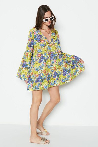 C&City Rochie Pareo Beach 22329 Galben/albastru