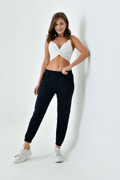 enmodaiçgiyim Pantaloni de sport Jogger pentru femei negre