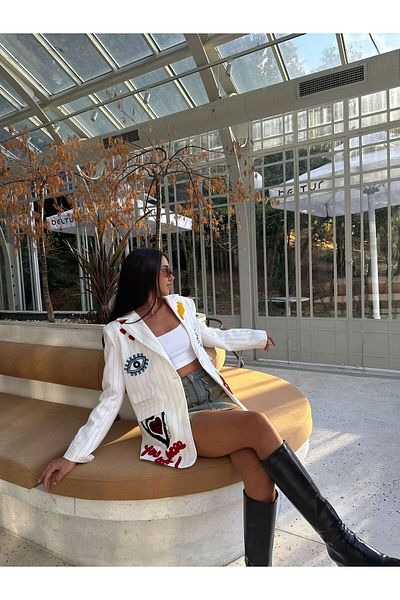 VOLT CLOTHİNG Jachetă blazer cu broderie pentru damă