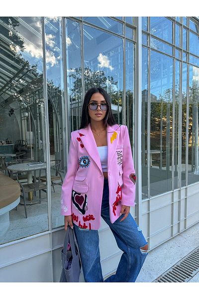 VOLT CLOTHİNG Damska marynarka z haftem i detalami