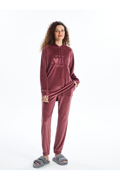 LC Waikiki Lcwk elastický pas, pevné sametové dámské spodní pyžamo Jogger