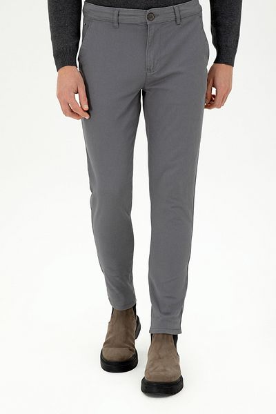 U.S. Polo Assn. بنطال قماش رمادي للرجال 50297578 -VR024