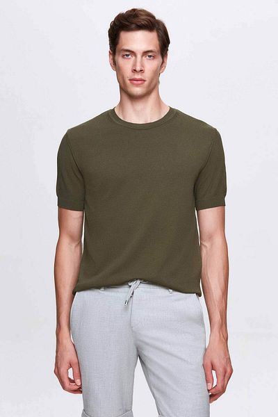 Twn Tricou Kaki Slim Fit Knit Rayon Tricot