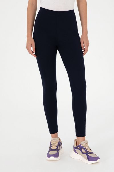 U.S. Polo Assn. Women's Navy Blue High Waist Gathering Daily Leggings 50296888-Vr033