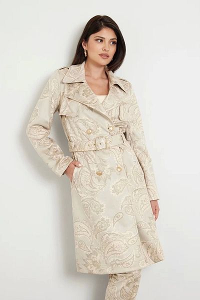 Guess Vilma Suede Trench - Elegant Sude Trench Coat