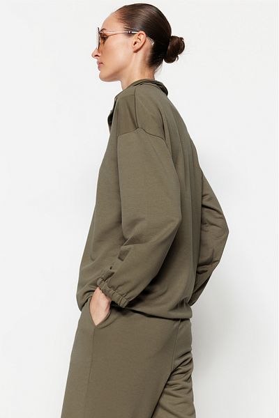 Trendyol Modest طقم بدلة رياضية منسوجة من فرو المنك بياقة واقفة وسحاب - تنورة برباط TCTAW22EN0051