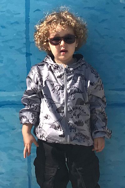 Breeze Boy's Raincoat Strong Dinosaurs Patterned 1-6 Years, Smoked Melange