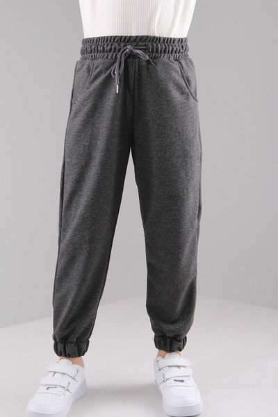 Perendi Pantaloni de trening unisex pentru băieți și fete, cu buzunare elastice, cu croială confortabilă, antracit