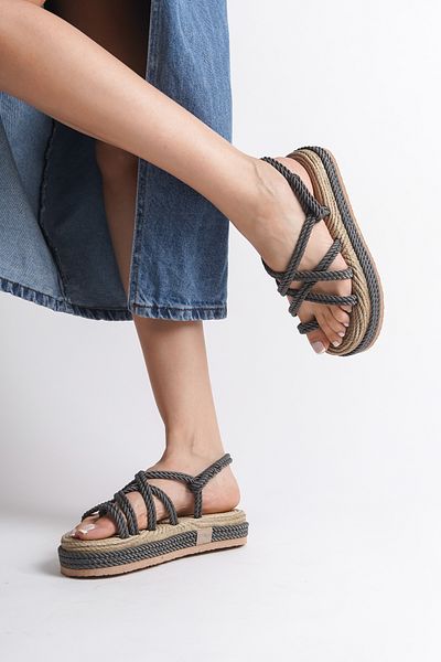 Capone Outfitters Жіночі босоніжки з наповненою п'яткою на шнурку