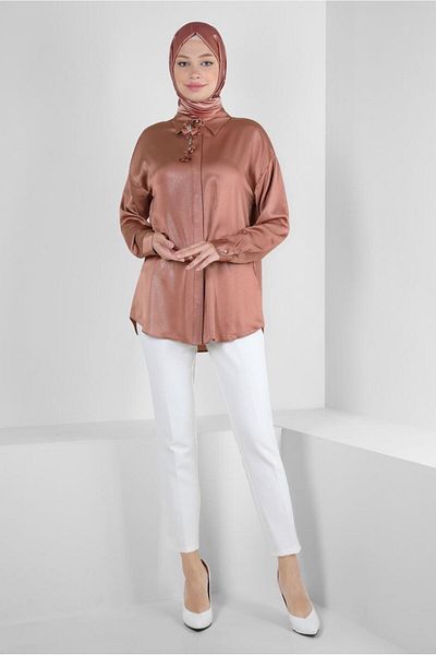 Alvina GULER DE CAMASA DETALIAT FLORI BLUZ 43799