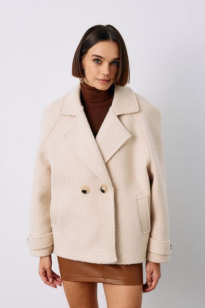 Sateen Stone Colored Boucle - Short Coat