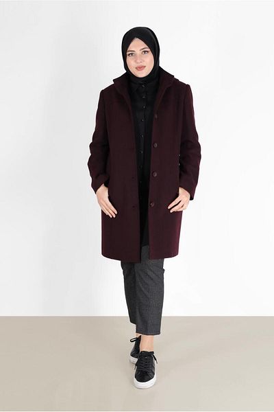 Alvina معطف بأزرار وغطاء للرأس - 90283