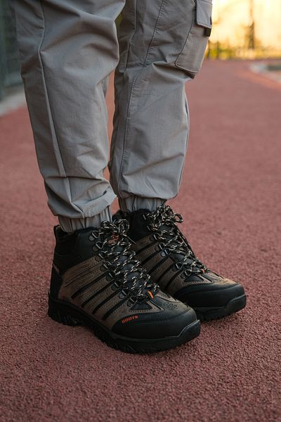 Riccon Brązowe męskie buty z podszewką z futra0012116