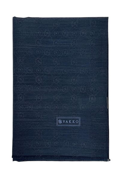 Vakko Şal de mătase din bumbac cu hologramă albastru bleumarin