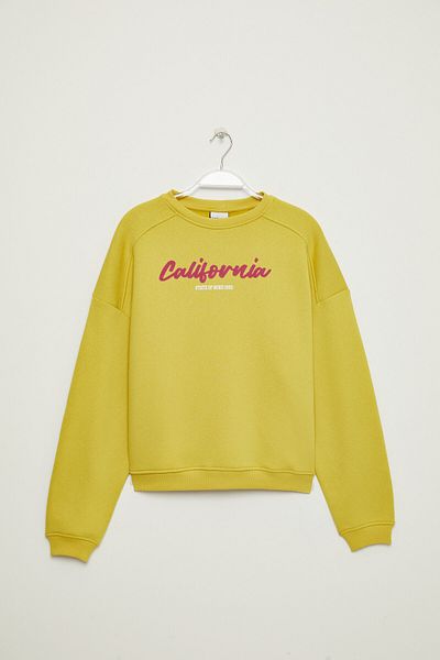 GRIMELANGE Jonquel Women's Green Sweatshirt with City Theme Print Detail