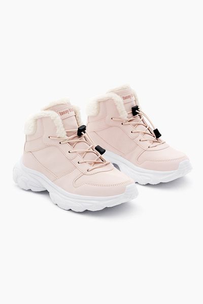 Tonny Black Unisex-Puder-Faylon-Schnürstiefel für Kinder aus Schafsfell mit Gummisohle