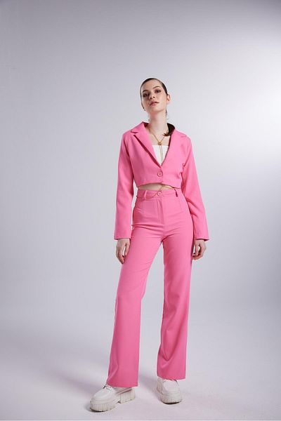 HOLLY LOLLY Blazer cu mânecă lungă model crop căptușit Jachetă Panky roz