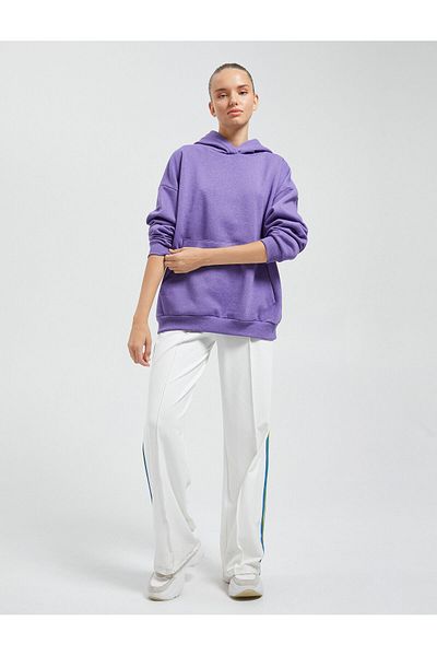 Koton Oversize-Sweatshirt mit Kapuze, gerippt, Kängurutasche, gerippt