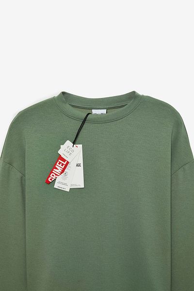 GRIMELANGE Marigona Women's Knitted Round Neck Comfort Fit Mint Green Sweatshirt