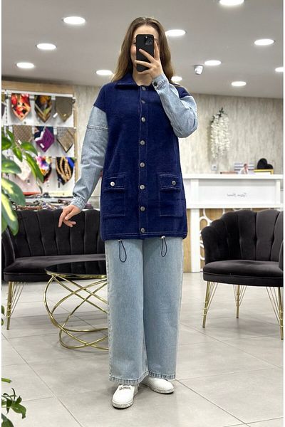 Nefise Cardigan lung cu nasturi Angora