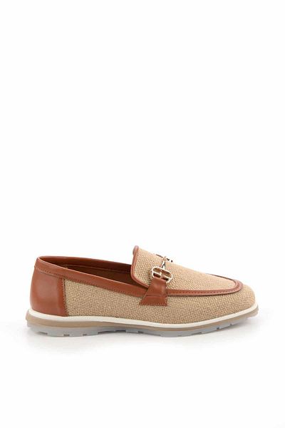Bambi Loafer-Schuhe aus Stroh in Beige/Hellbraun für Damen01225092628