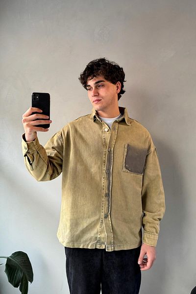 Flaw Wear Pocket Detail Khaki Buttoned Jacket