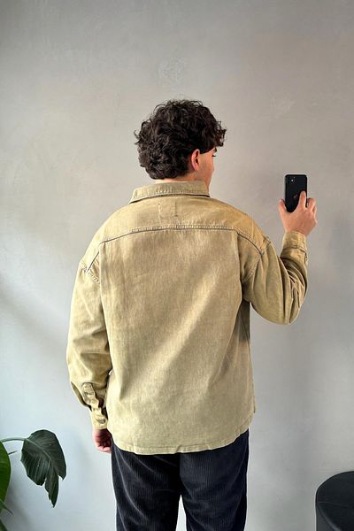Flaw Wear Pocket Detail Khaki Buttoned Jacket