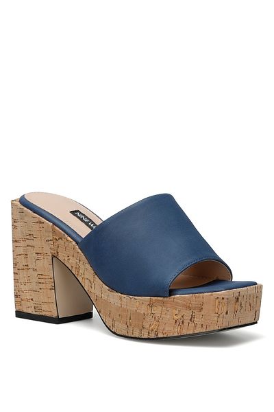 Nine West Garba 2Fx Navy Blue Women's Heeled Slippers