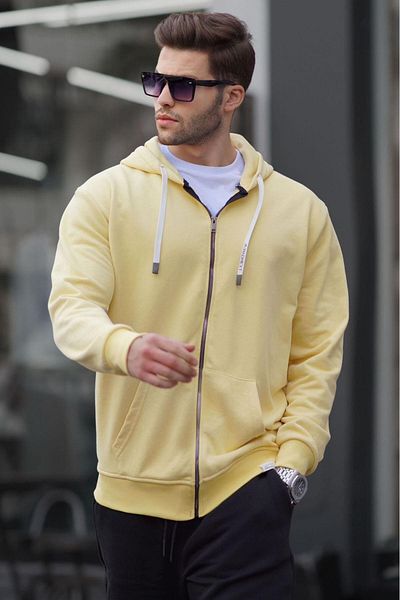 Madmext Blaues Kapuzen-Sweatshirt mit Reißverschluss – Pale 6161