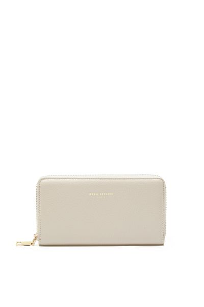 Isabel Bernard Honoré Léa Beige Kalbsleder Portemonnaie Mit Reißverschluss Ib23012