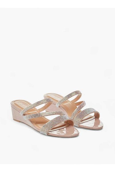 Celeste Women's Studded Slip-On Strap Sandals with Wedge Heels