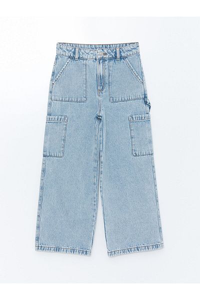 LC Waikiki Pantaloni cargo pentru fete LCWK cu talie elastică reglabilă