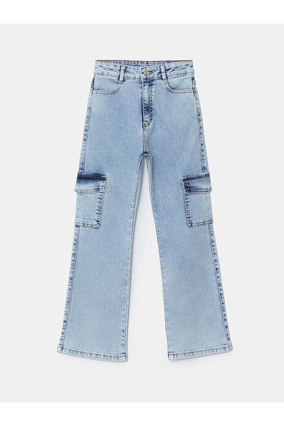 LC Waikiki Pantaloni cargo pentru fete LCWK cu talie elastică reglabilă