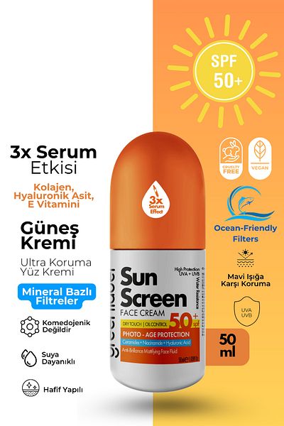 Greenlabel Facial Sunscreen Anti-Blemish Containing Hyaluronic Acid and Niacinamide 50 Spf High Protection 50 ml