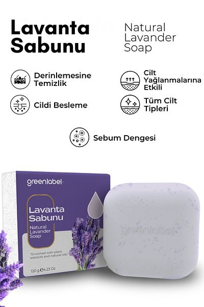 Greenlabel Lavender Soap Natural Sebum and Moisture Balancer 120gr