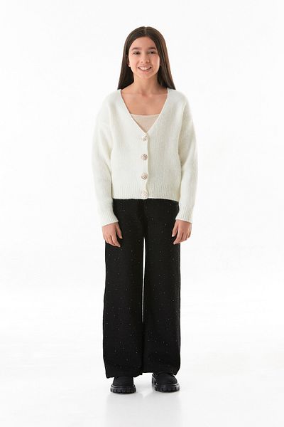Fulla Moda Pantaloni Palazzo pentru fete 100% bumbac Stone
