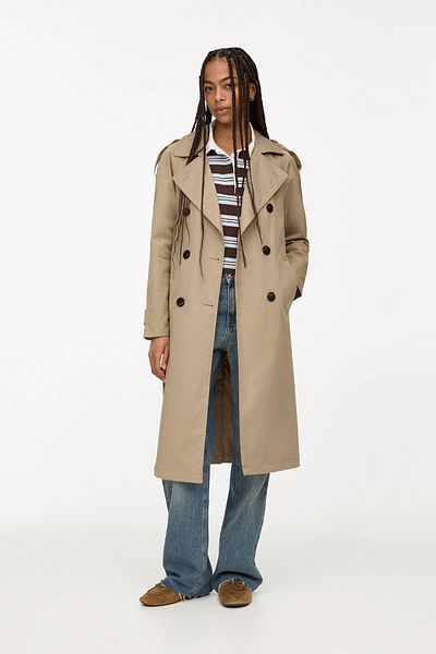 Pull & Bear معطف ترنش بحزام