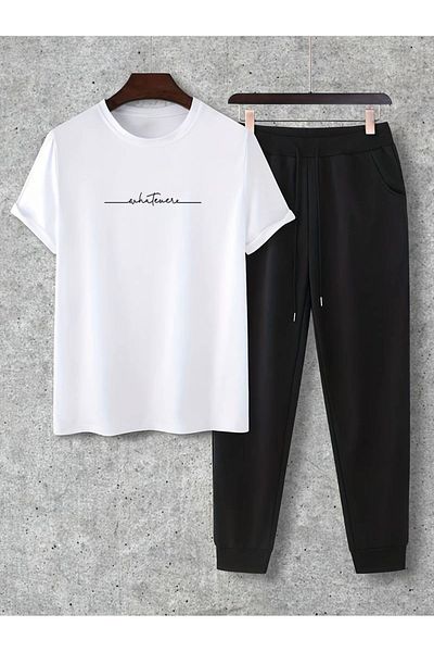 uyguntarz Zestaw dresów unisex w kolorze czarnym z nadrukiem Fs w kolorze czarnym