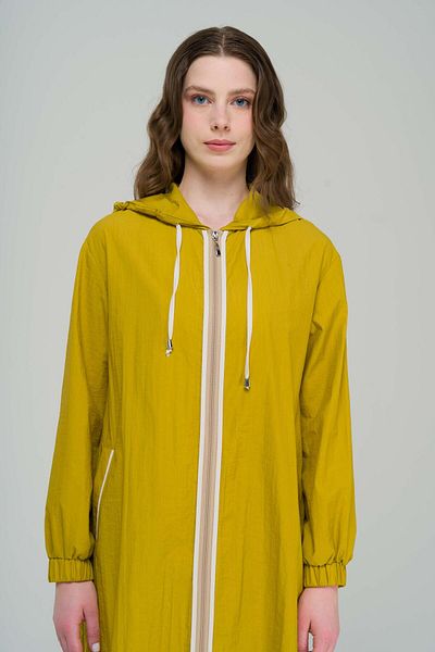 Olcay Hooded Piping Detailed Unlined Intermediate Trench Coat HARDAL 6558