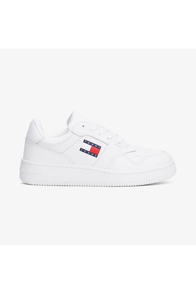 Tommy Hilfiger Biele kožené dámske tenisky – logo značky, gumená podrážka, každodenné použitie, En0en02505-ybs