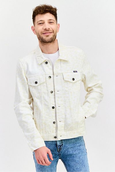 WRANGLER Men Animal Print Denim Jacket, Off White