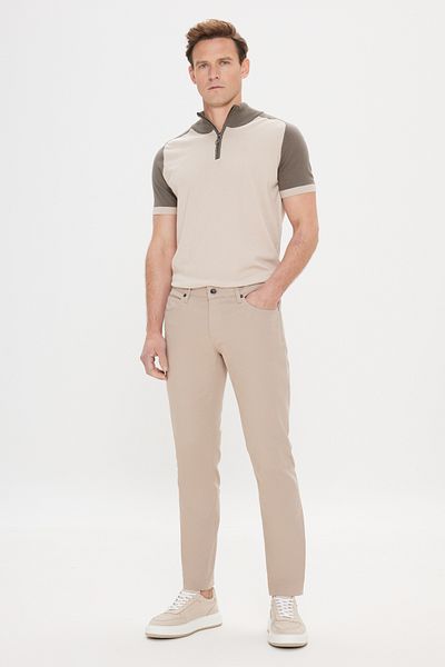 AC&Co / Altınyıldız Classics Męskie spodnie Stone 360 stopni All Direction Stretch Slim Fit Slim Fit, ukośne, rozciągliwe wzorzyste spodnie